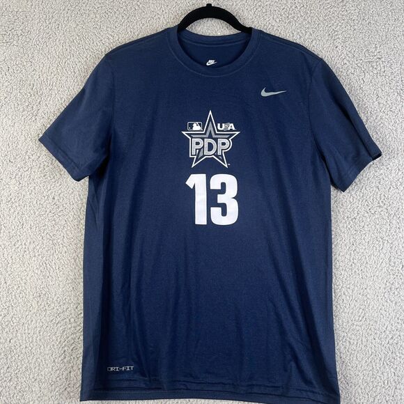 Nike USA #13 Morgan Team USA  T-Shirt Large Blue Dri Fit  Swoosh Short Sleeve - Picture 1 of 8